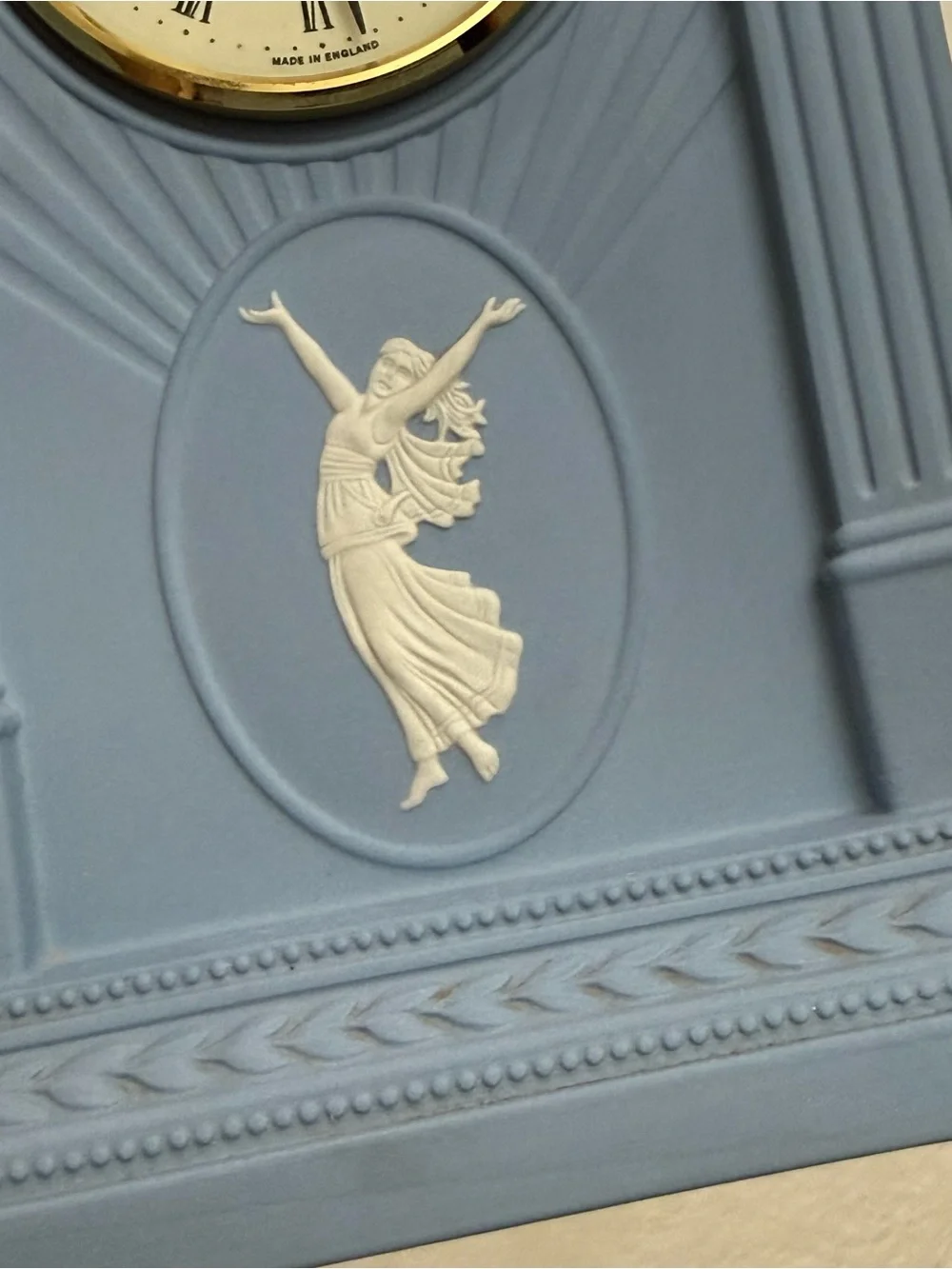 Vintage Y2K 2000 WEDGWOOD Blue Jasperware Millennium Mantel Clock Made England